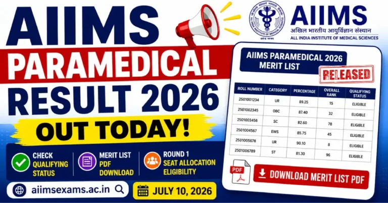 AIIMS Paramedical Result 2026