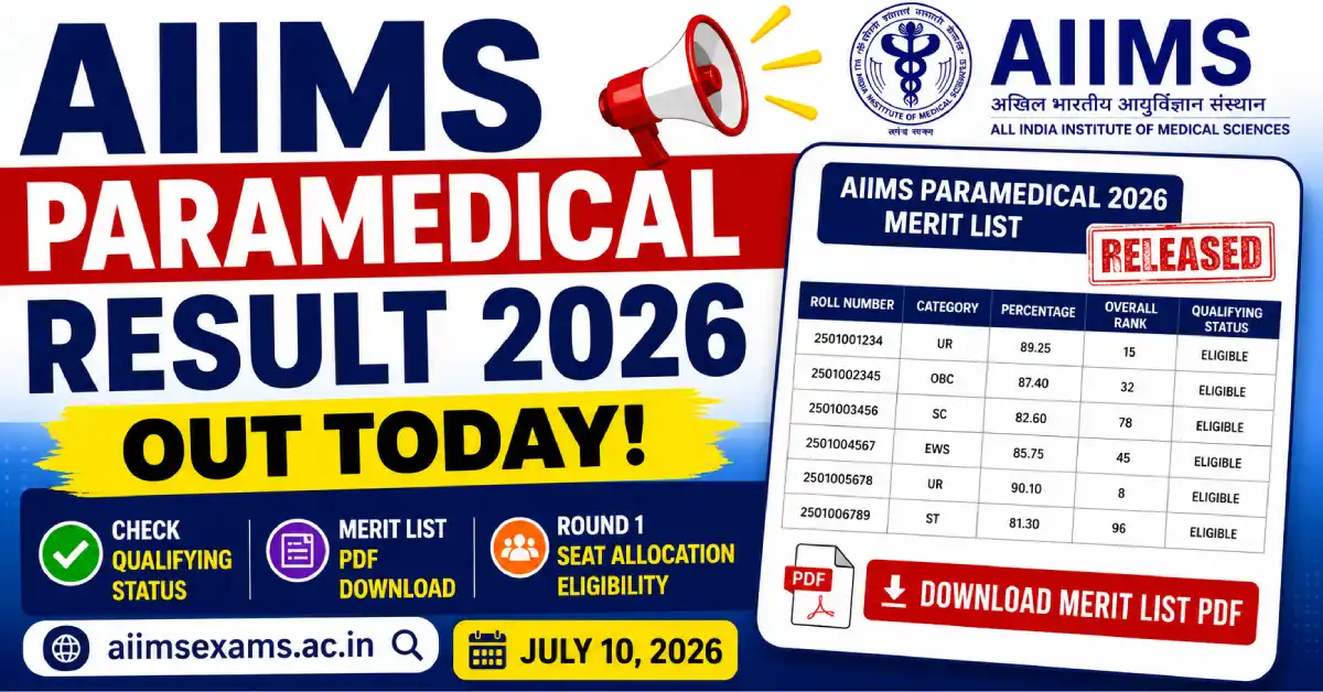 AIIMS Paramedical Result 2026
