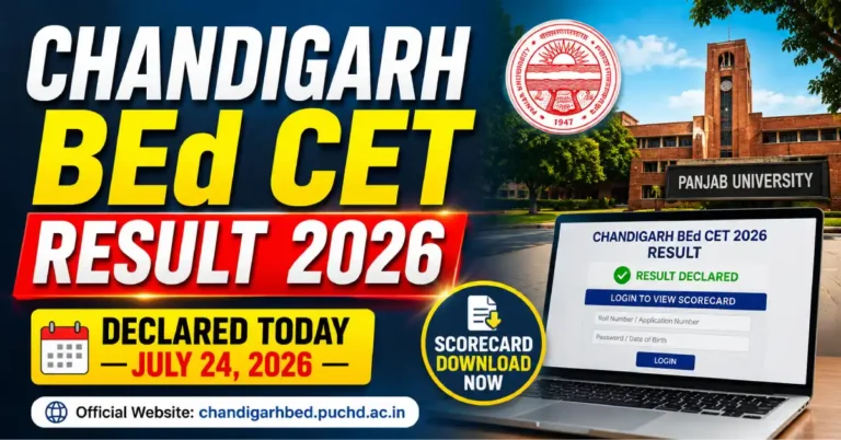 Chandigarh BEd CET Result 2026