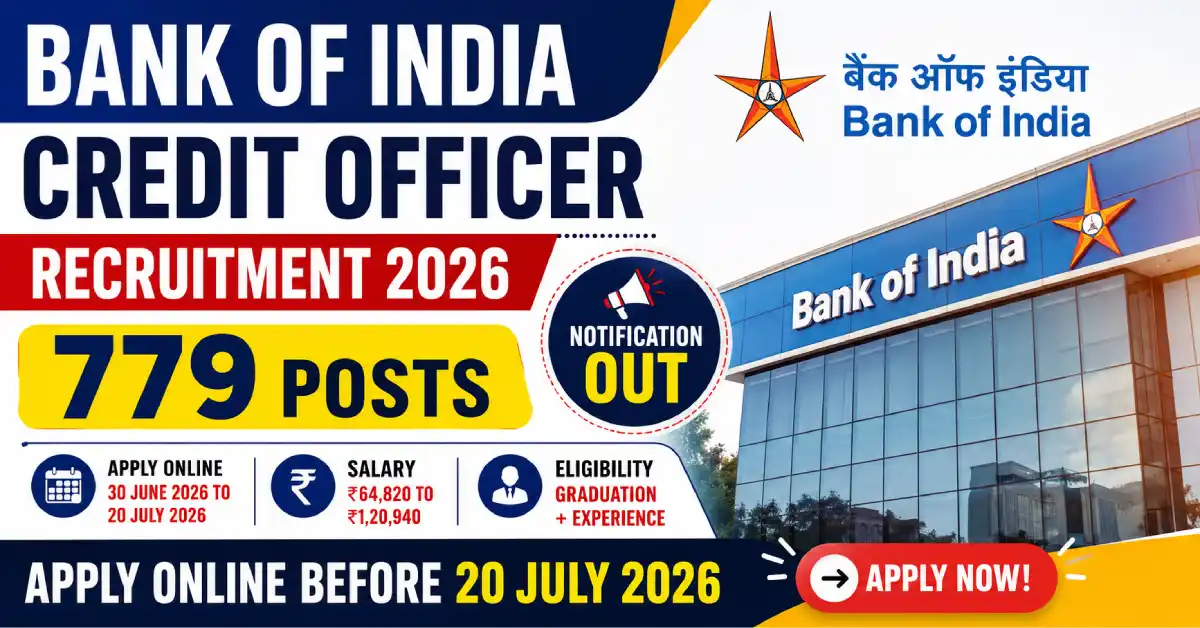 Bank of India Credit Officer Recruitment 2026