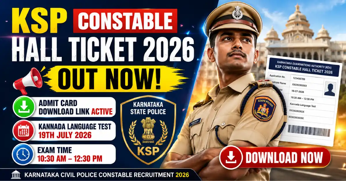 Karnataka KSP Constable Hall Ticket 2026