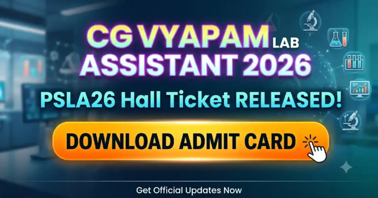 CG Vyapam Lab Assistant Admit Card 2026