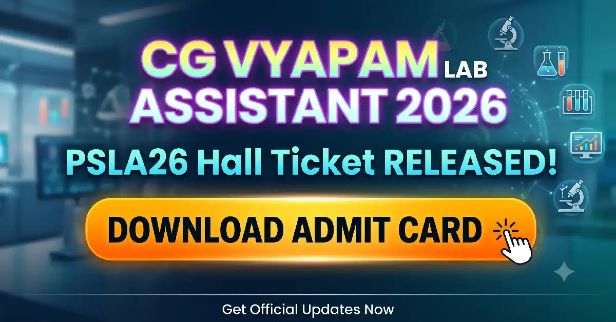 CG Vyapam Lab Assistant Admit Card 2026