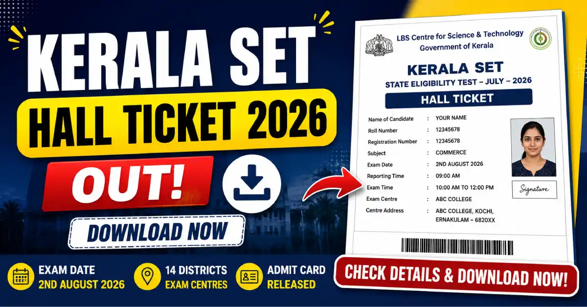 Kerala SET Hall Ticket 2026