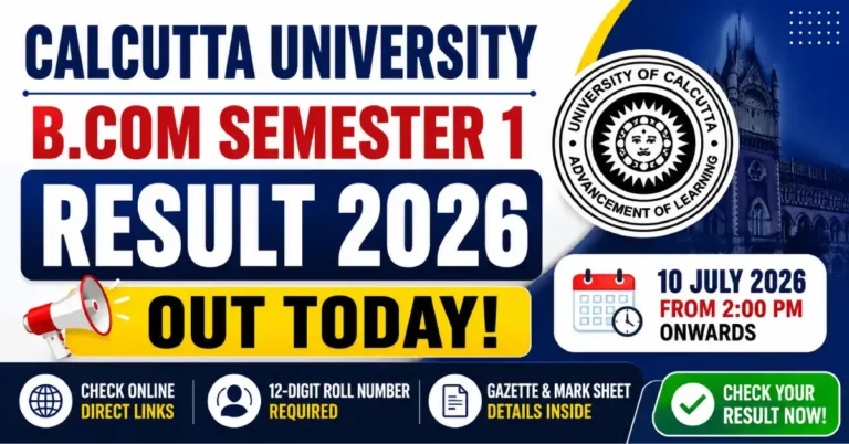 Calcutta University B.Com Semester 1 Result