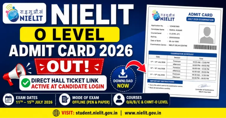 NIELIT O Level Admit Card 2026