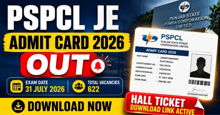 PSPCL JE Admit Card 2026