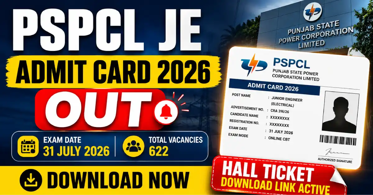 PSPCL JE Admit Card 2026