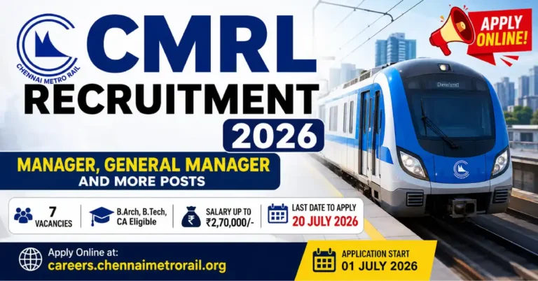 CMRL Recruitment 2026