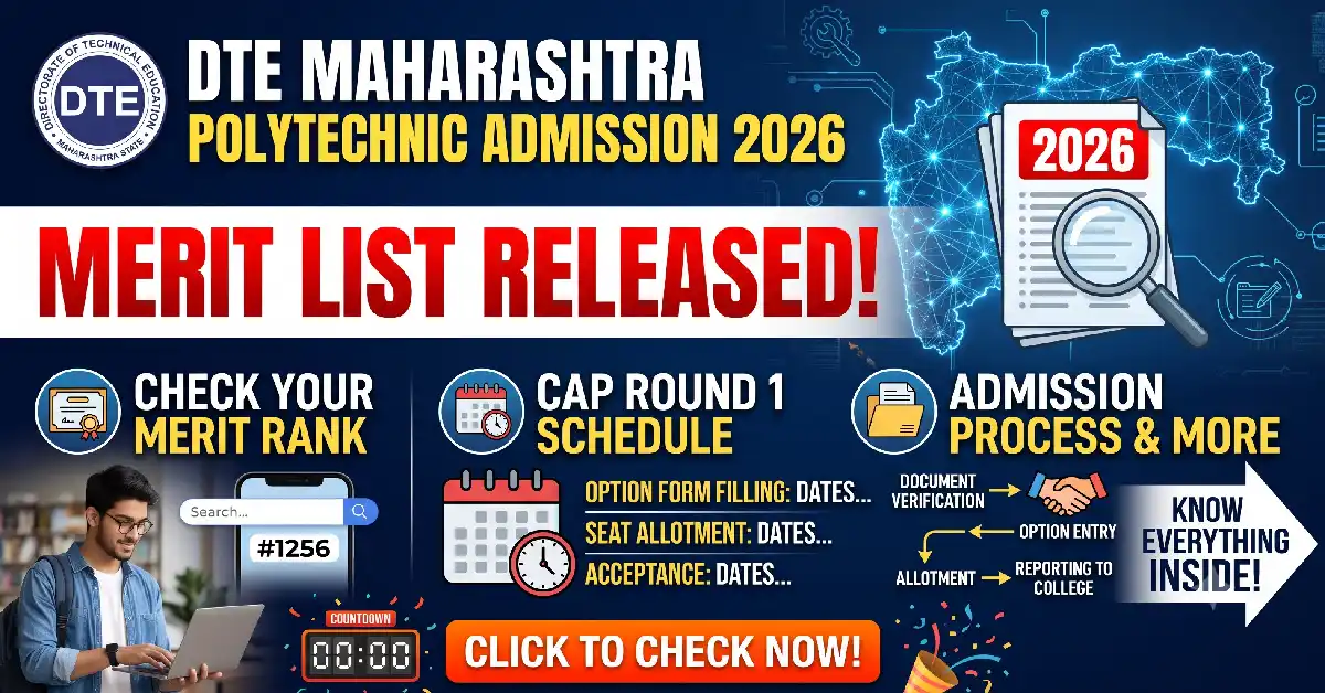 DTE Maharashtra Polytechnic Merit List 2026