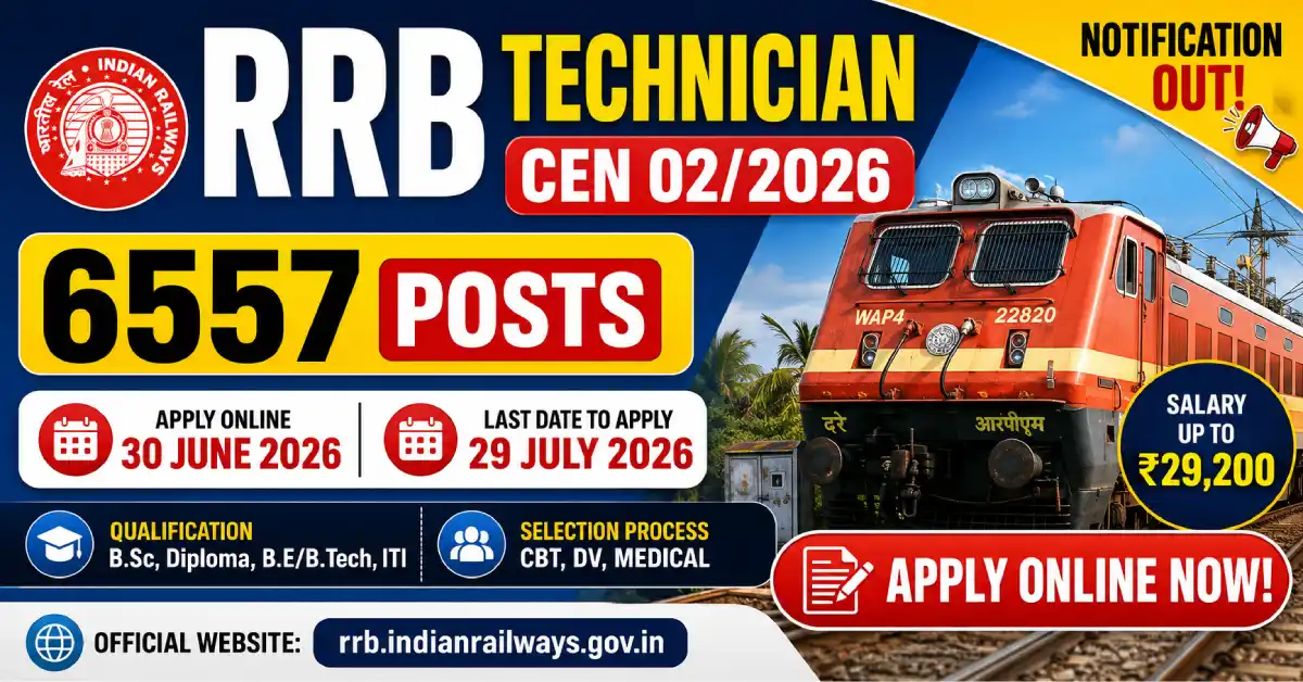 RRB Technician CEN 02/2026 Recruitment 2026