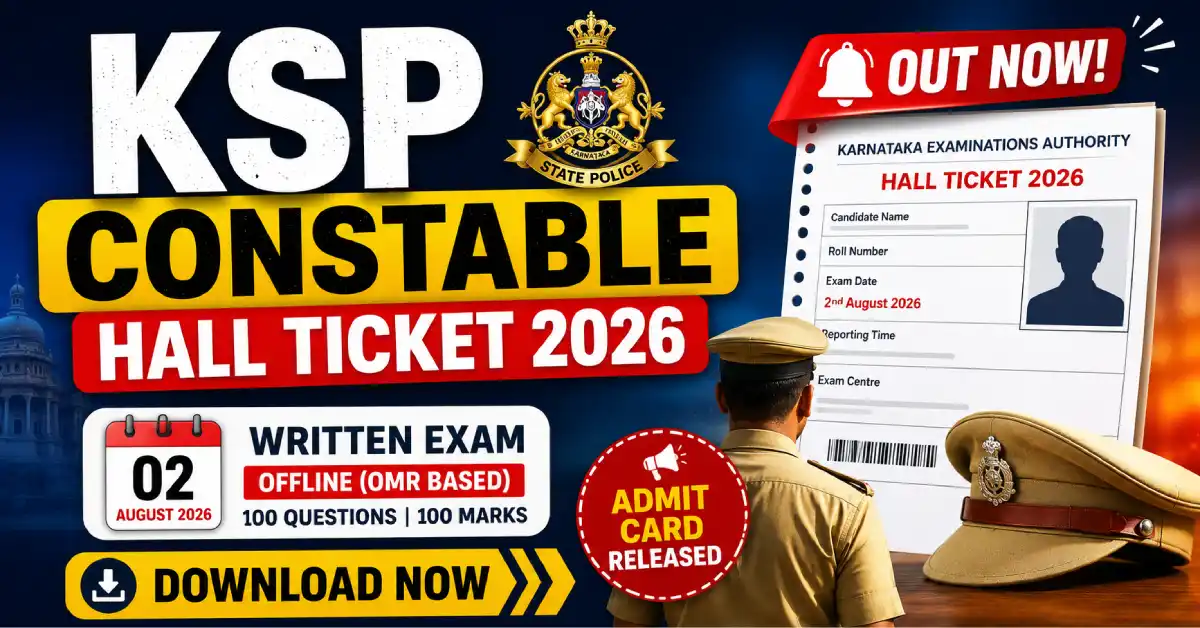 KSP Constable Hall Ticket 2026