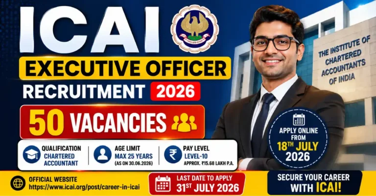 ICAI Executive Officer Recruitment 2026