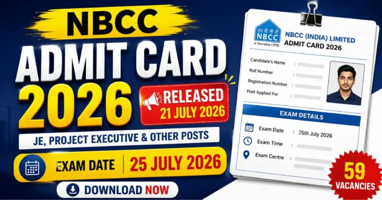NBCC Admit Card 2026