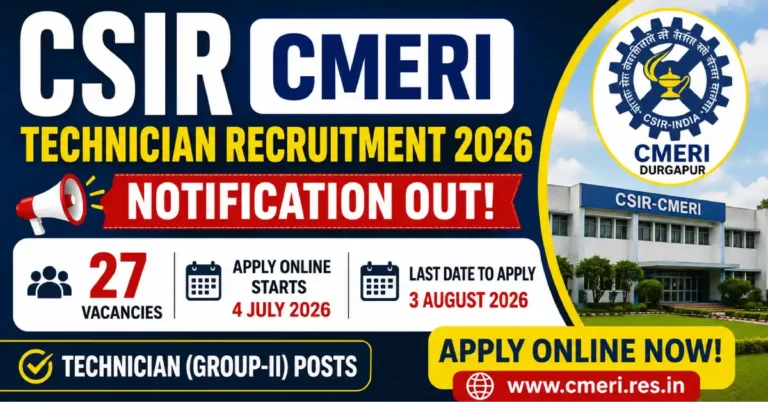 CSIR CMERI Technician Recruitment 2026