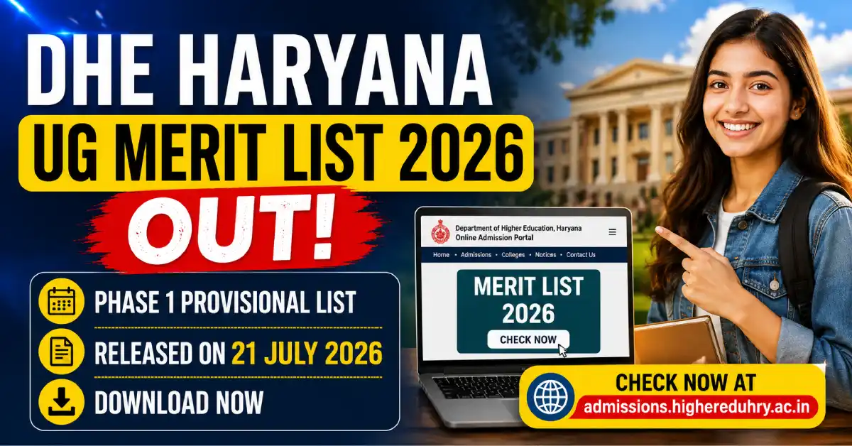 DHE Haryana UG Merit List 2026