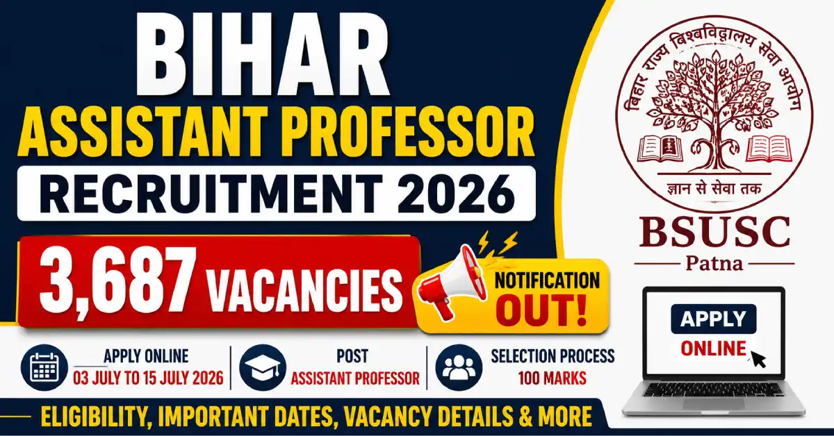 Bihar Assistant Professor Recruitment 2026