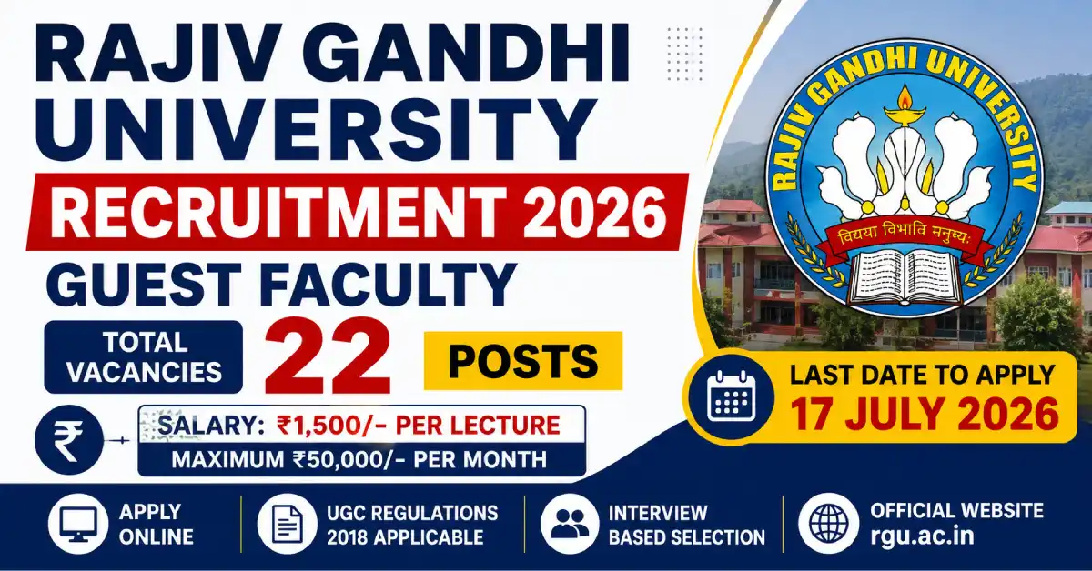 Rajiv Gandhi University Guest Faculty Recruitment