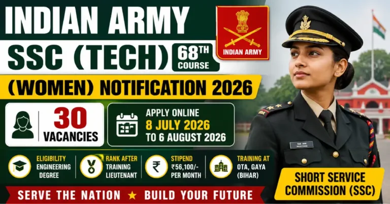 Indian Army SSC 68th Course Notification 2026