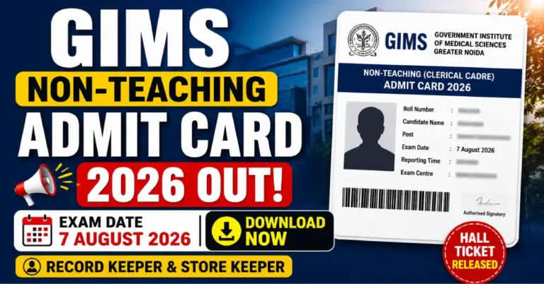 GIMS Non-Teaching Admit Card 2026