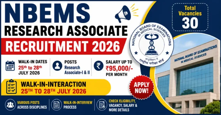 NBEMS Research Associate Recruitment 2026