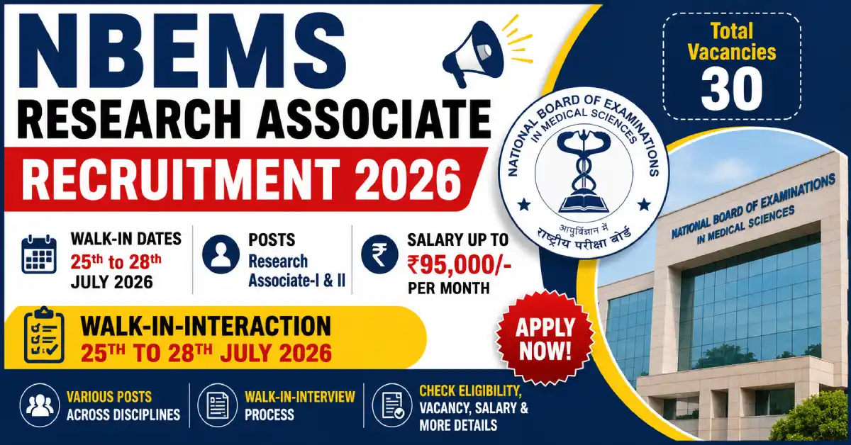 NBEMS Research Associate Recruitment 2026
