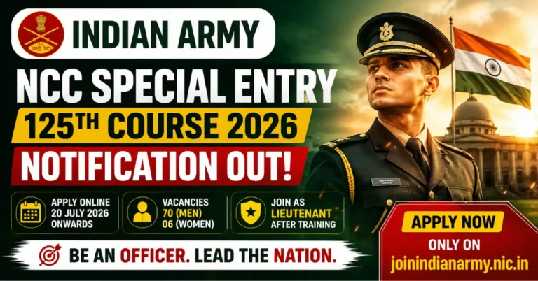 Indian Army NCC Special Entry 125th Course 2026