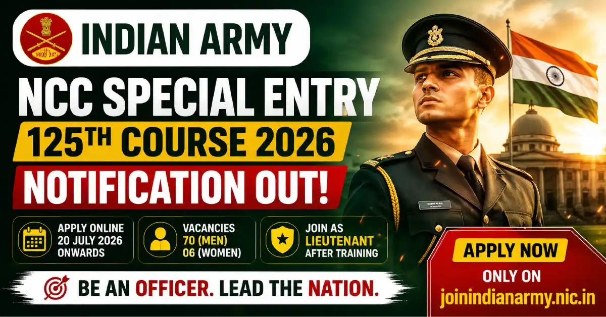 Indian Army NCC Special Entry 125th Course 2026