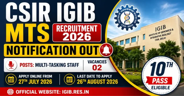 CSIR IGIB MTS Recruitment 2026