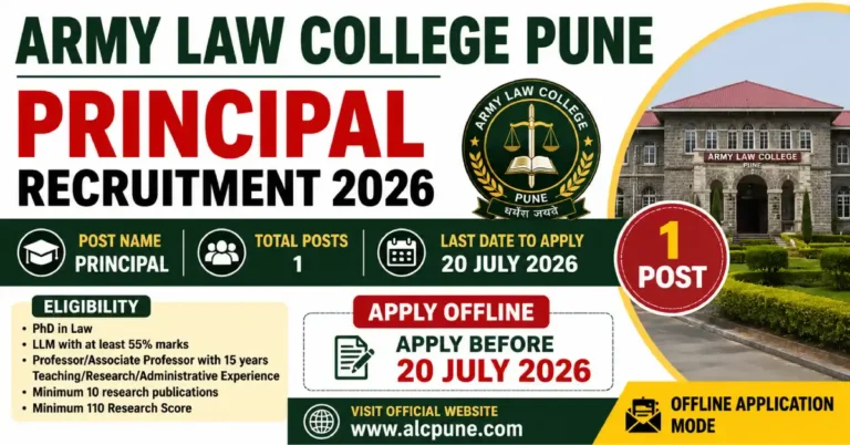 Army Law College Pune Principal Recruitment
