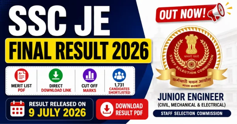 SSC JE Final Result 2026