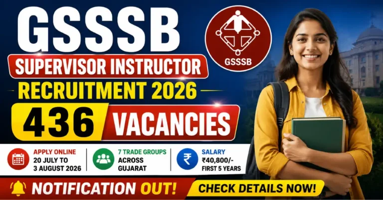 GSSSB Supervisor Instructor Recruitment 2026