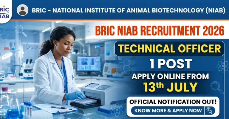 BRIC NIAB Technical Officer Recruitment 2026