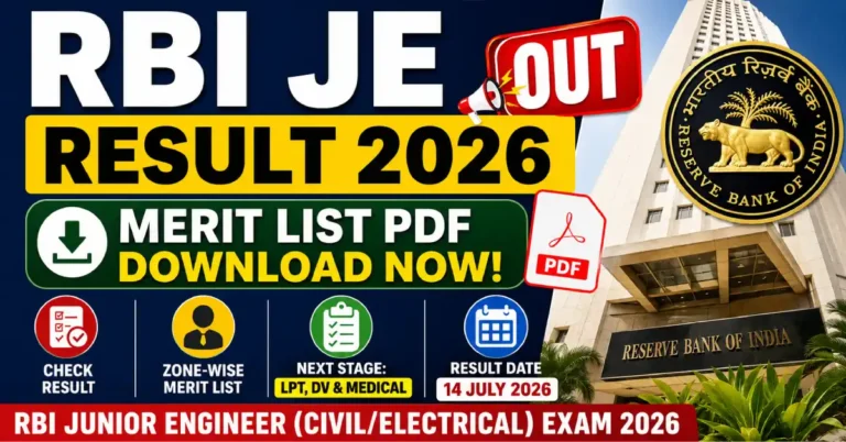 RBI JE Result 2026