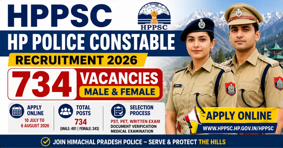 HPPSC HP Police Constable Recruitment 2026