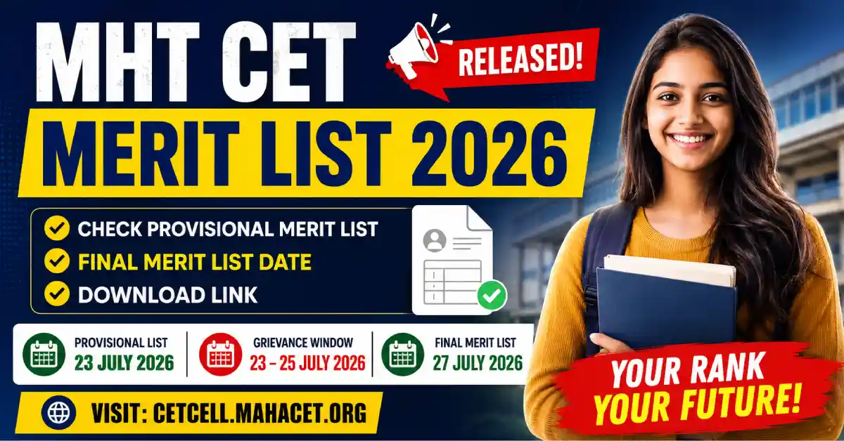 MHT CET Merit List 2026 Released