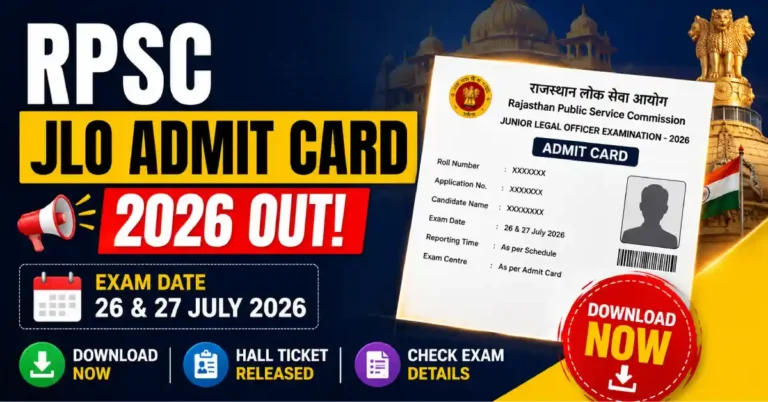 RPSC JLO Admit Card 2026