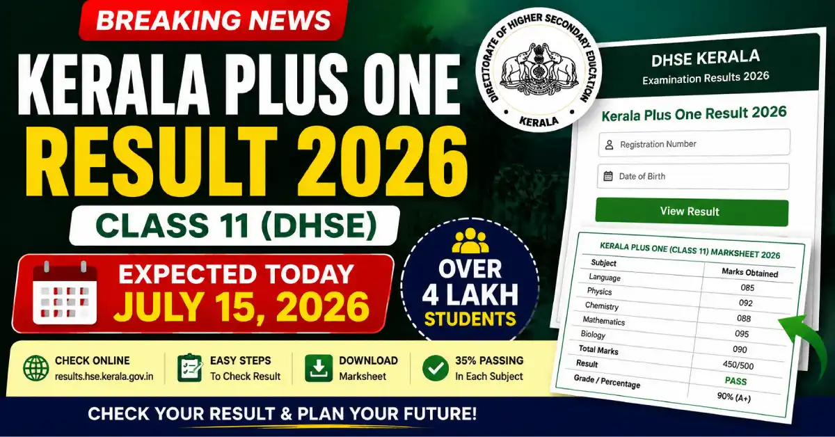 Kerala Plus One Result 2026