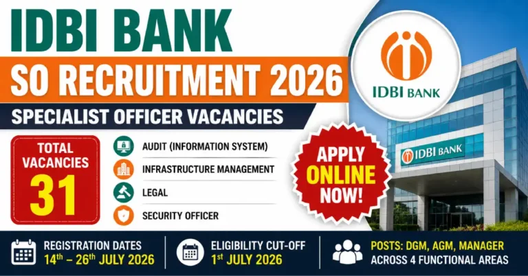 IDBI Bank SO Recruitment 2026