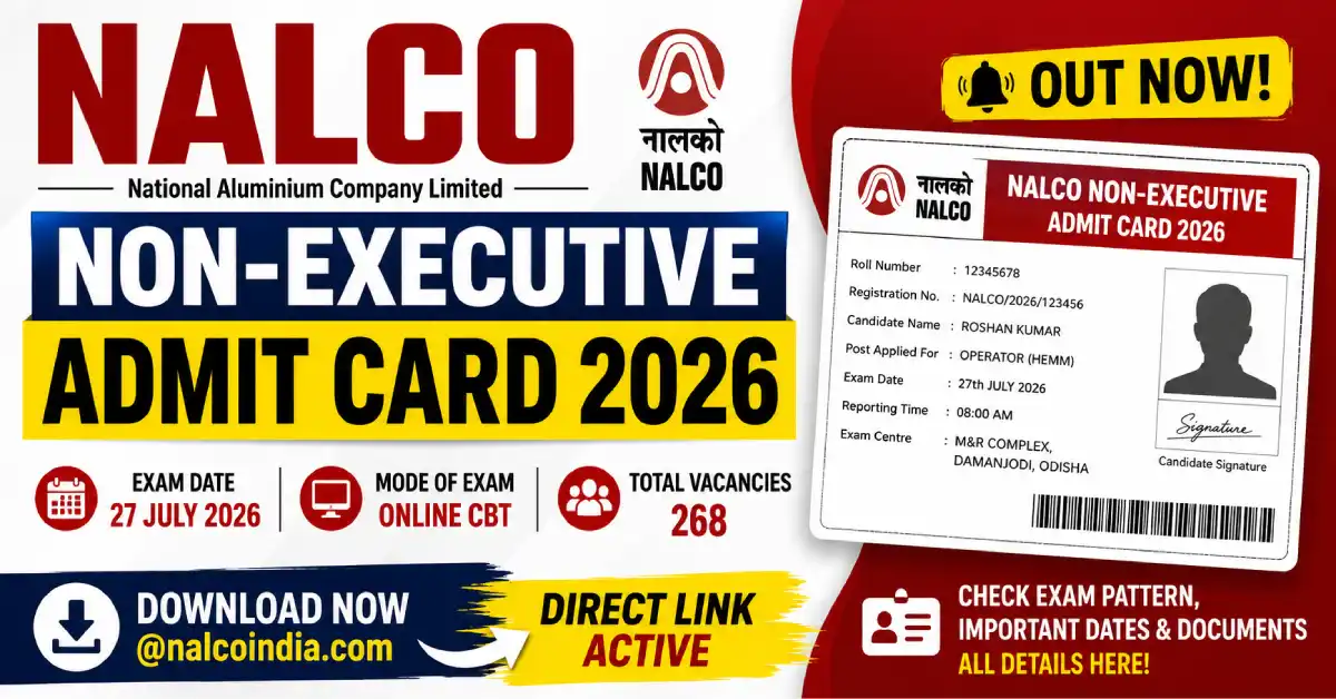 NALCO Non-Executive Admit Card 2026
