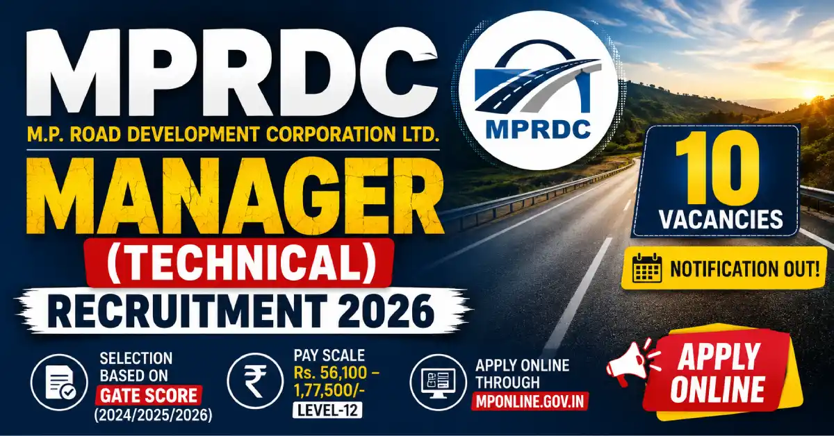 MPRDC Manager (Technical) Recruitment 2026